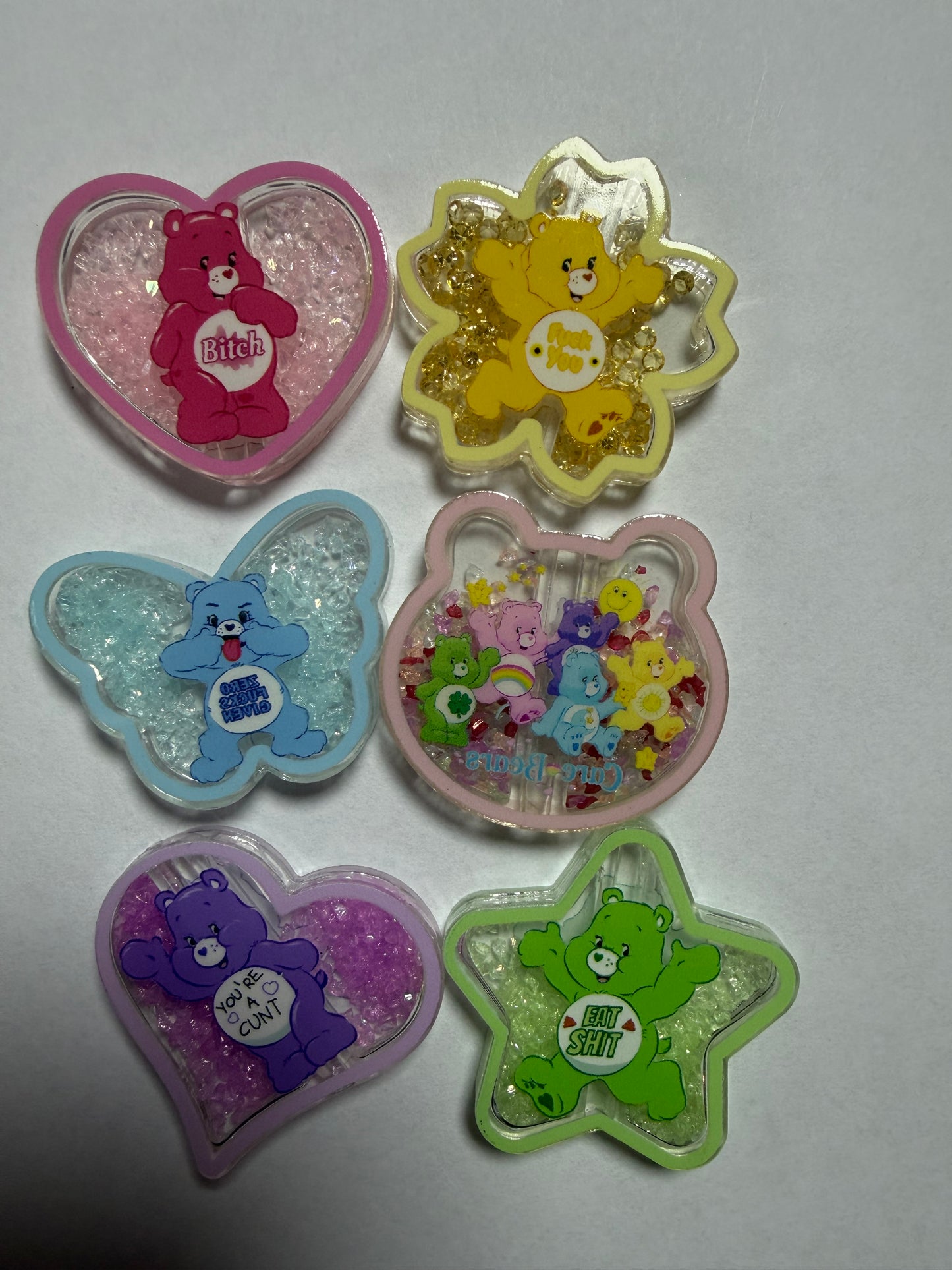 Acrylic focal shakers Carebears