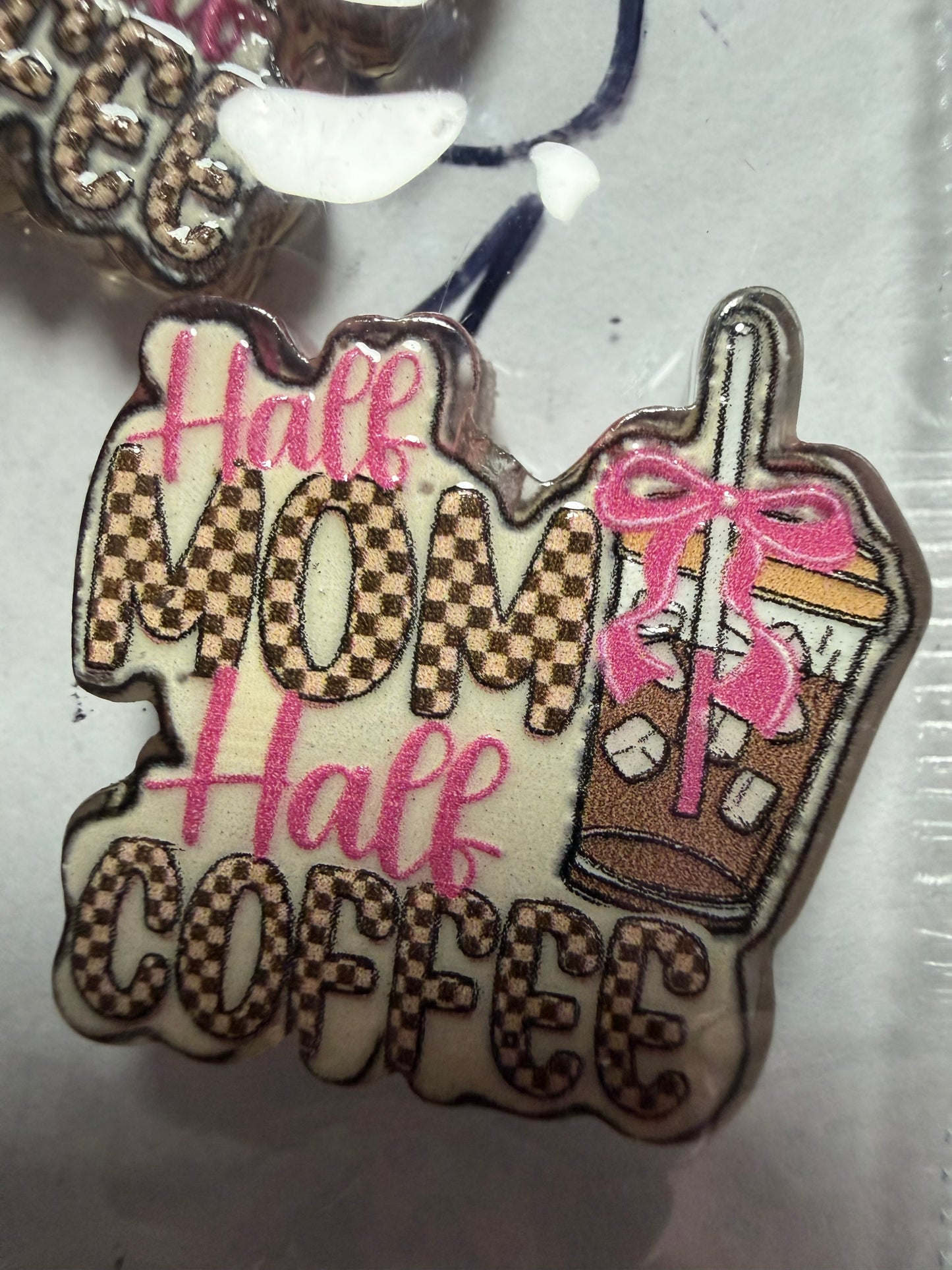 Acrylic focal half mom half life coffee
