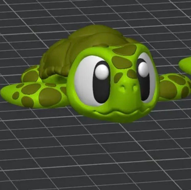 3d printed straw topper turtle with moving parts