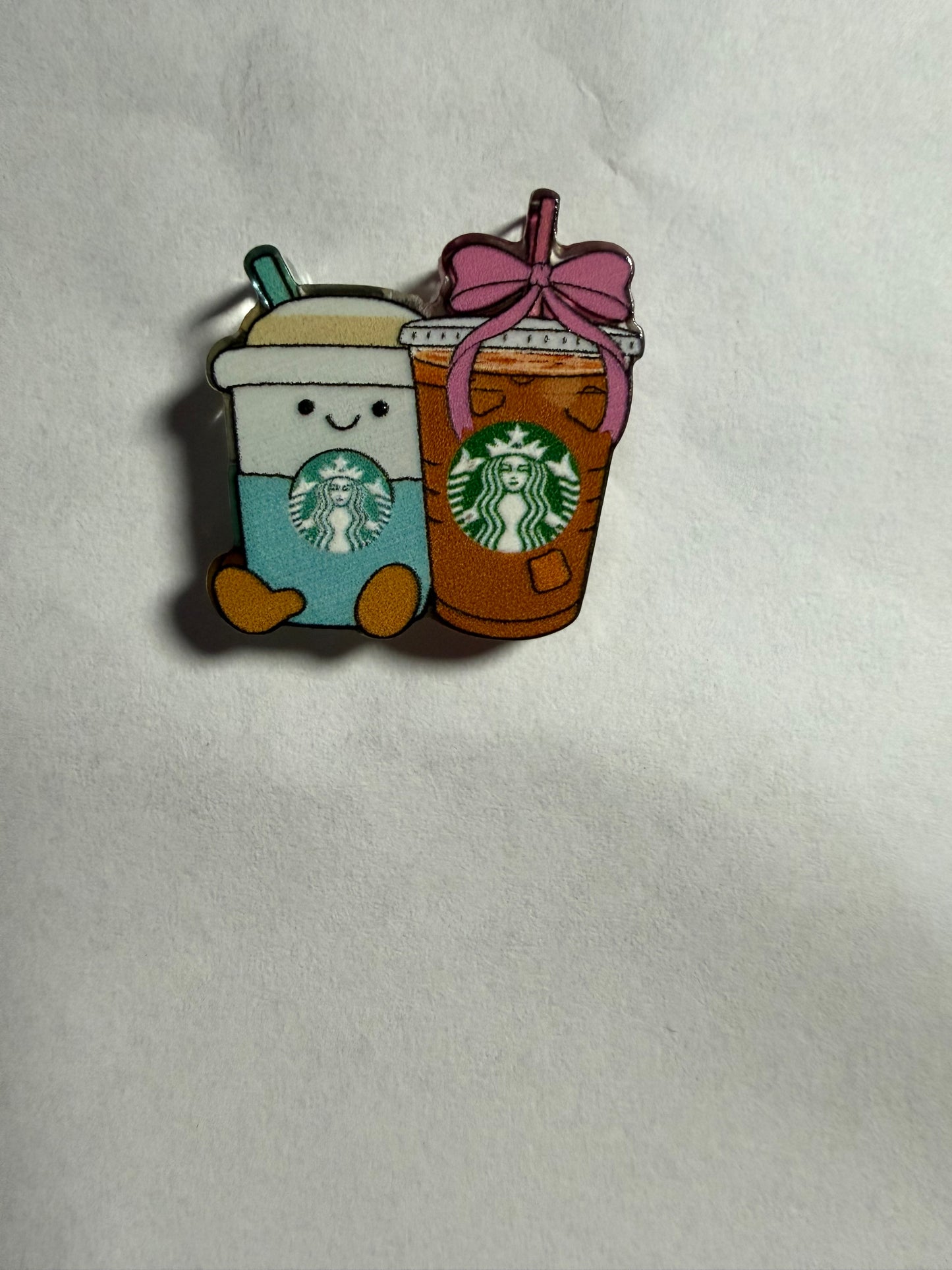 Acrylic focal Starbucks cup with jelly cat coffee cup