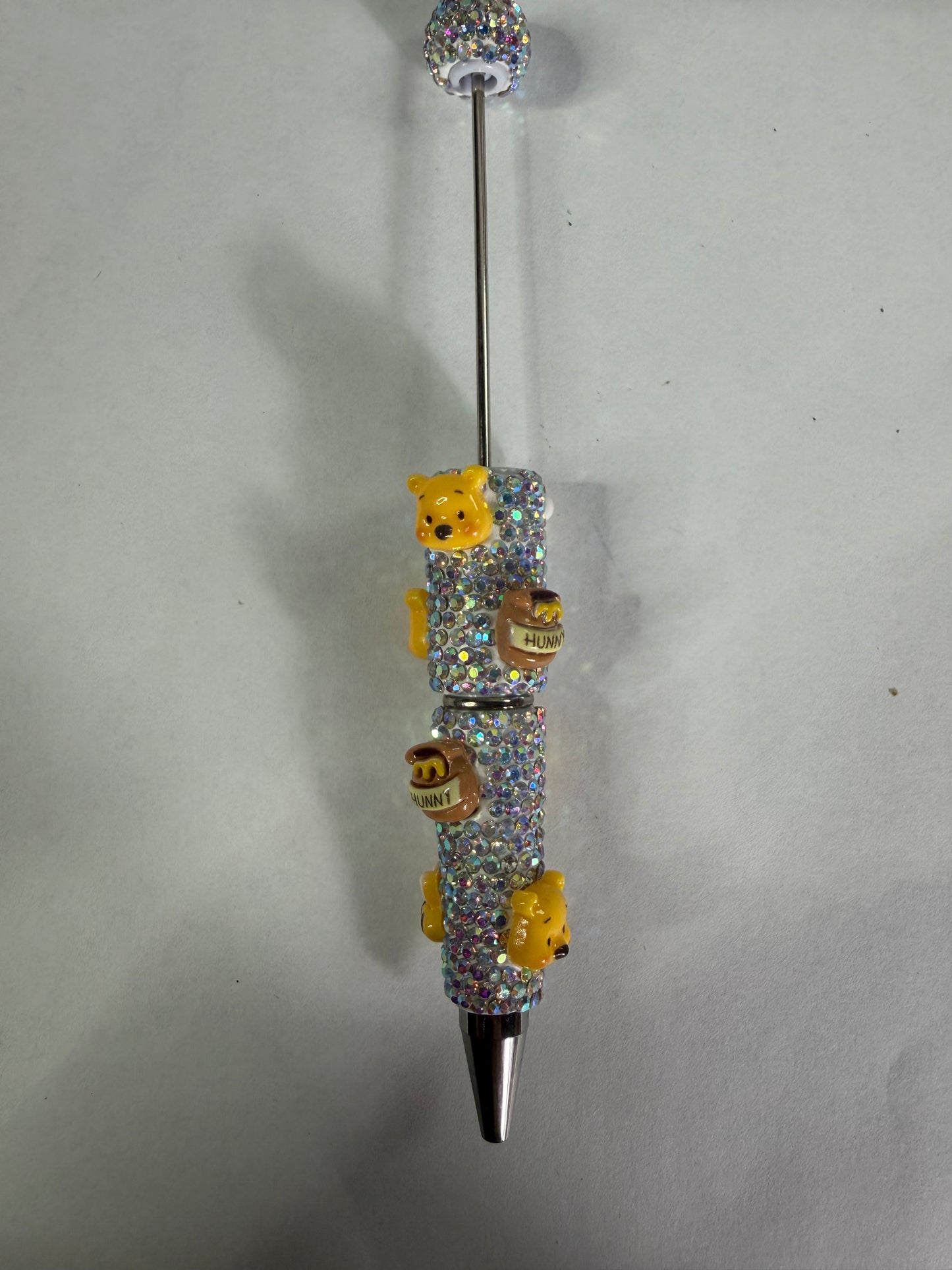Beadable pens just the pen Ab rhinestone Pooh heads with honey pots