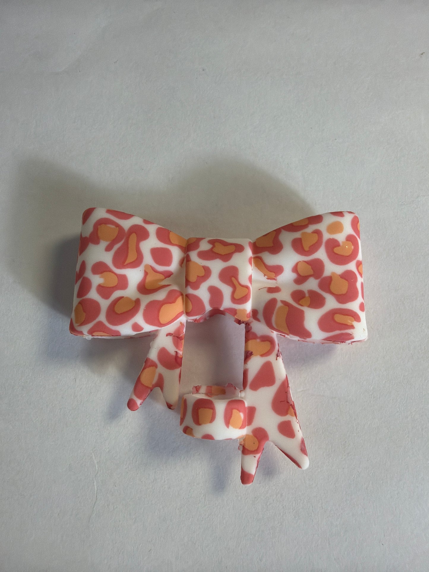 Focal 3d bigger bow Peach leopard