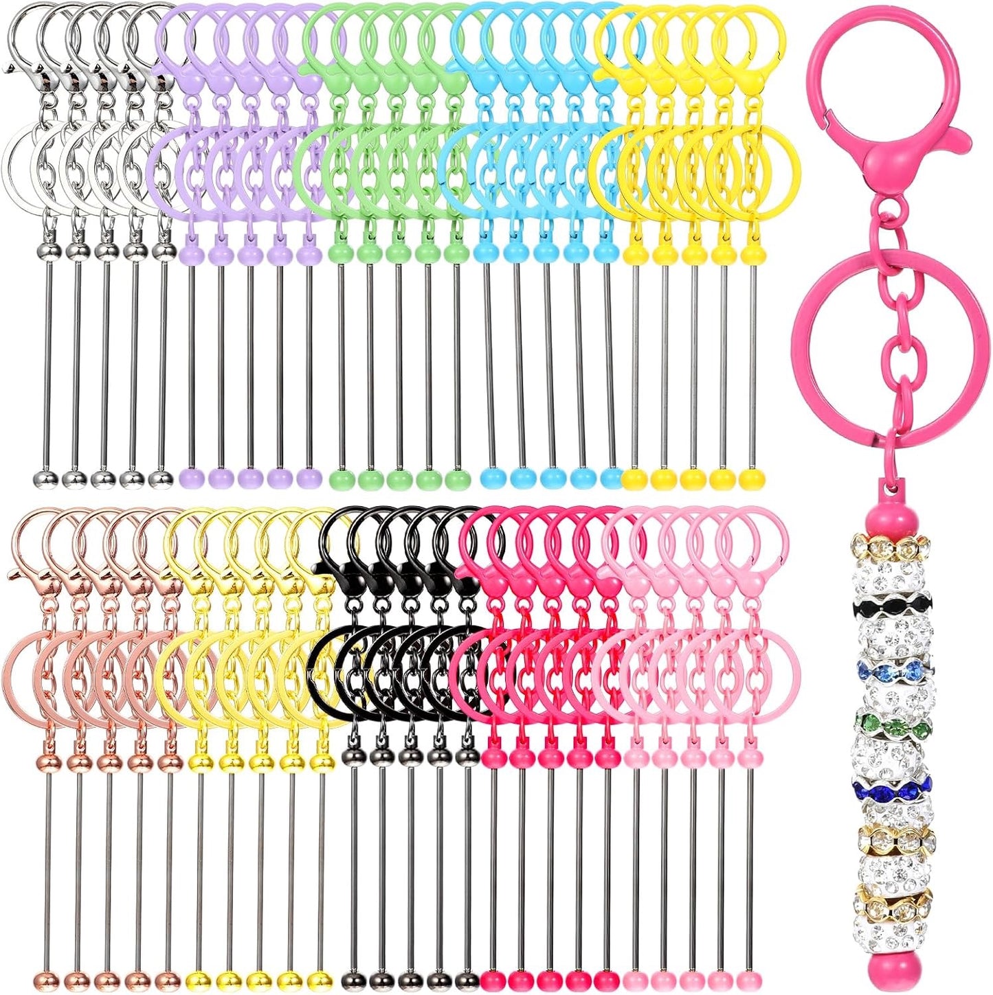 beadable keychains just keychain(diy yourself)random colors