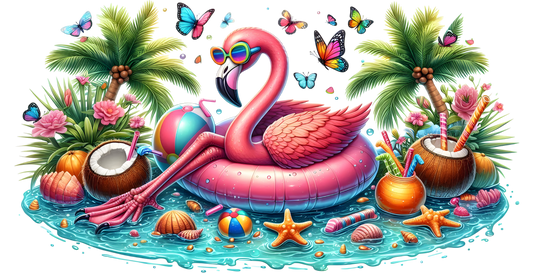 Cup wraps uvdtf  flamingo on float