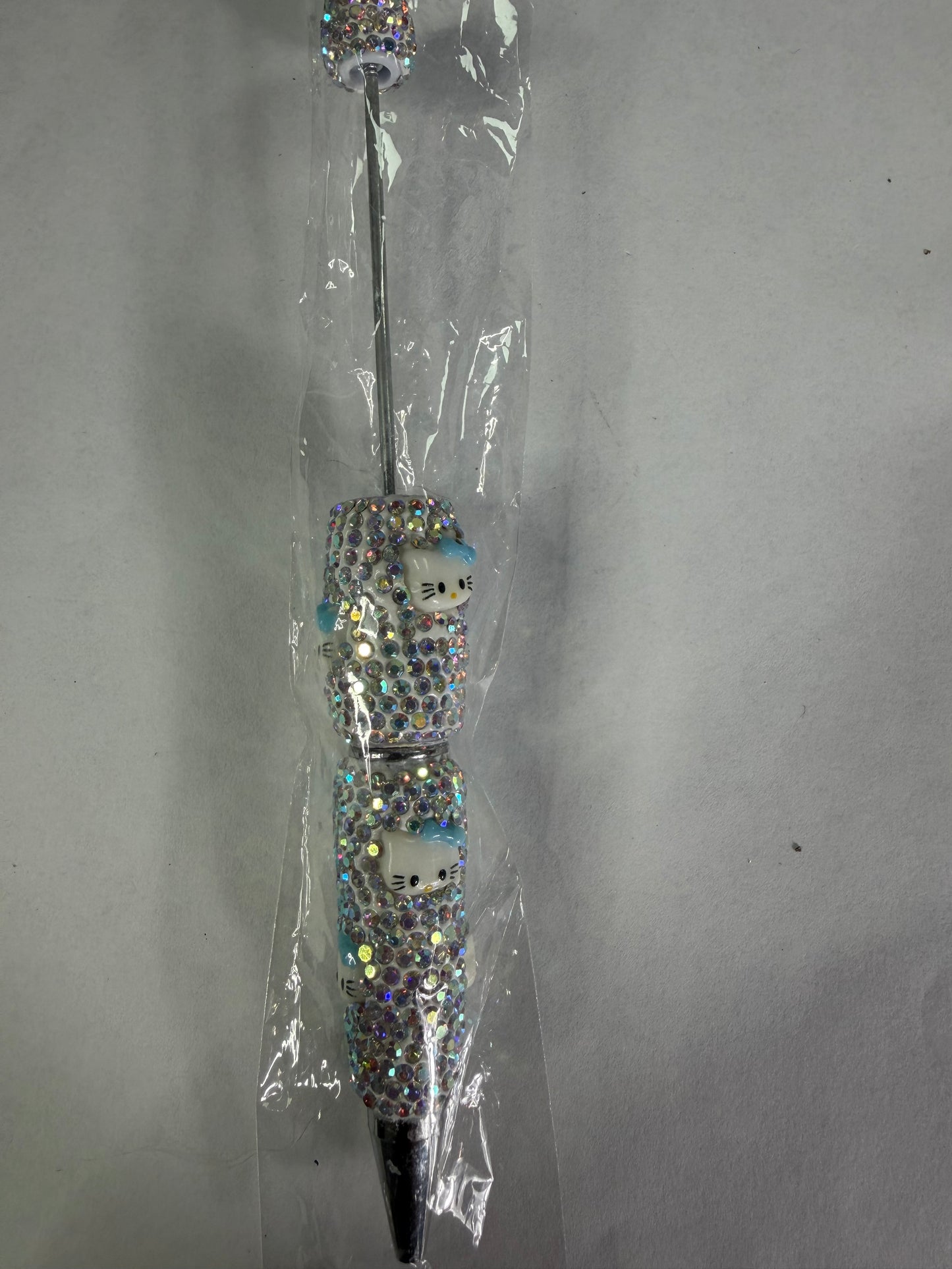 Beadable pens just the pen Ab rhinestone hk head blue