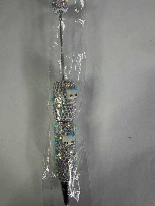 Beadable pens just the pen Ab rhinestone hk head blue