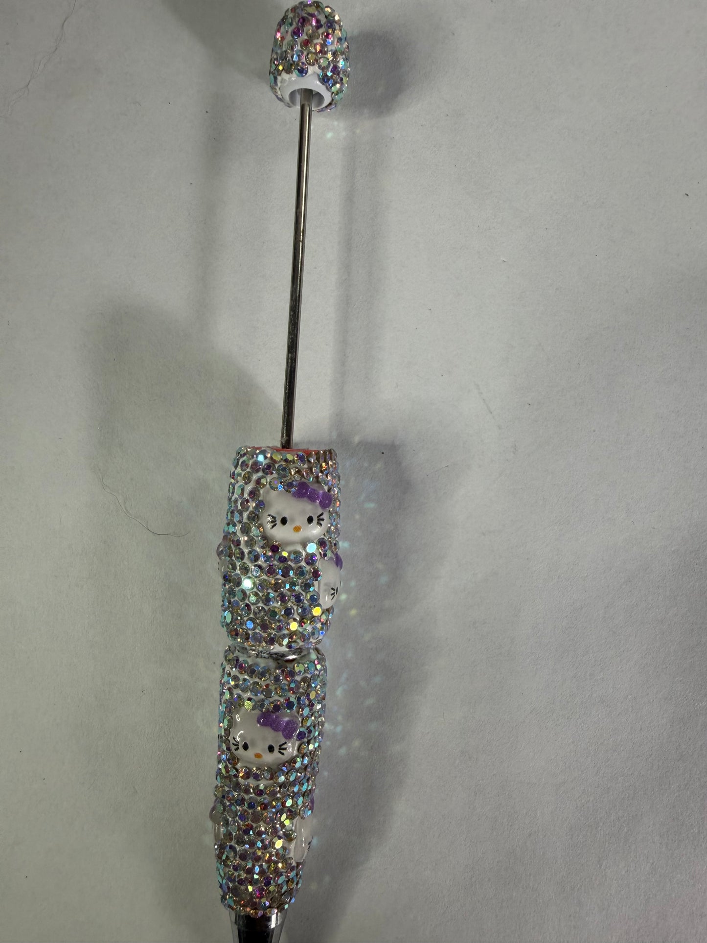 Beadable pens just the pen Ab rhinestone Hk purple bow