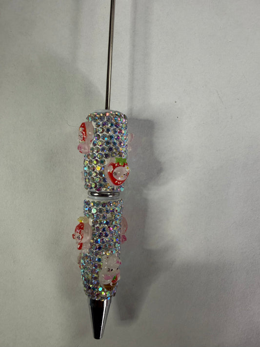 Beadable pens just the pen Ab rhinestone Hk with strawberry