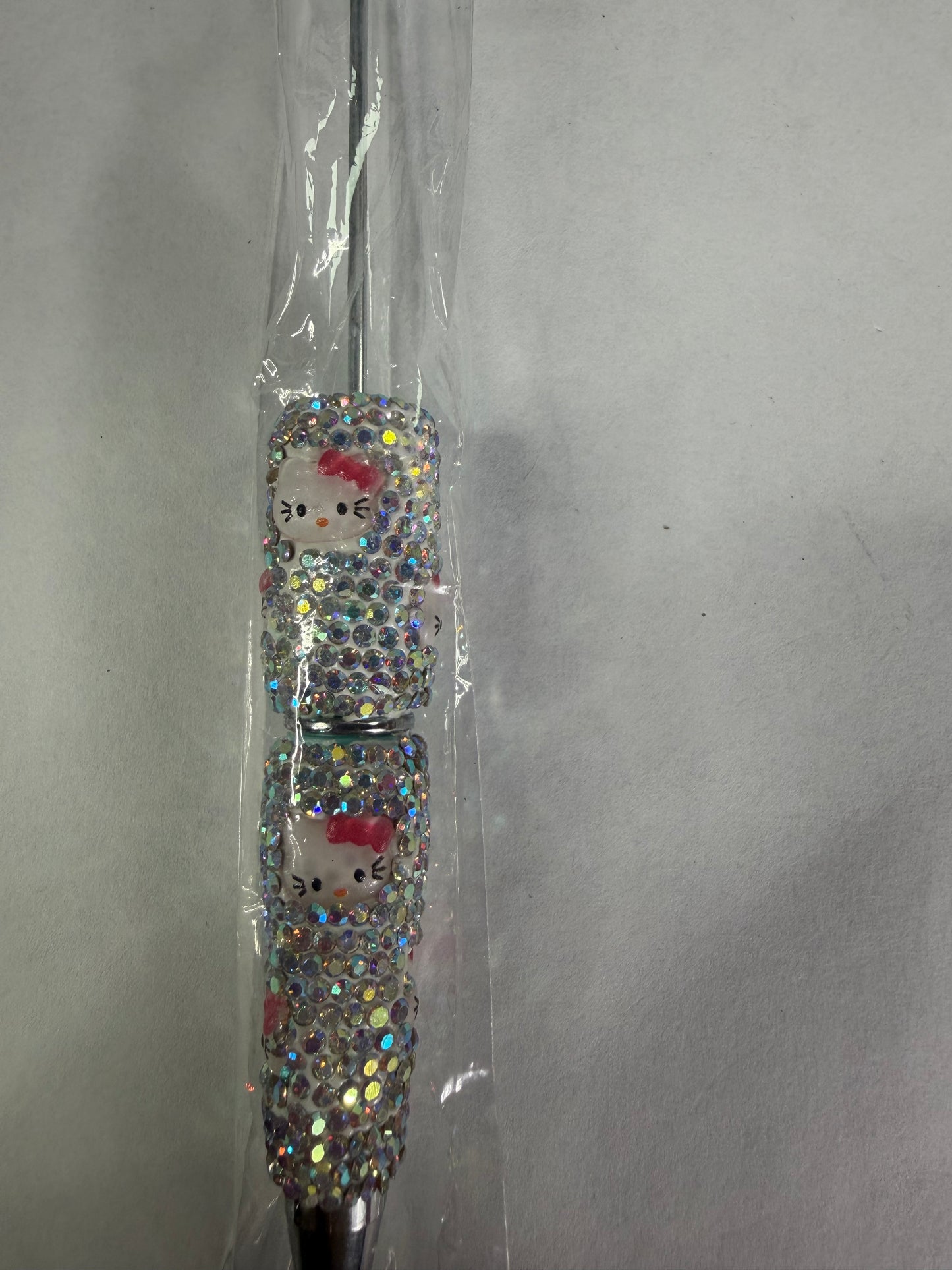 Beadable pens just the pen Ab rhinestone Hk with pink bow