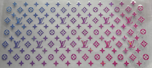 uvdtf  transfer wrap holo blue purple pink lv