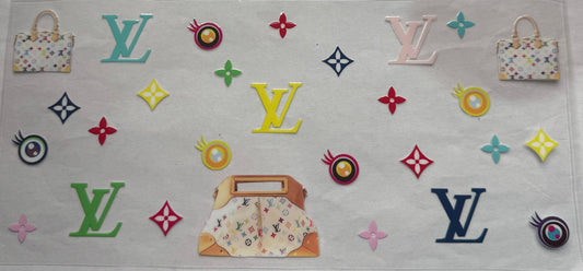 uvdtf  transfer wrap rainbow LV with bag
