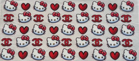 uvdtf  transfer wrap red hello kitty with Chanel and hearts