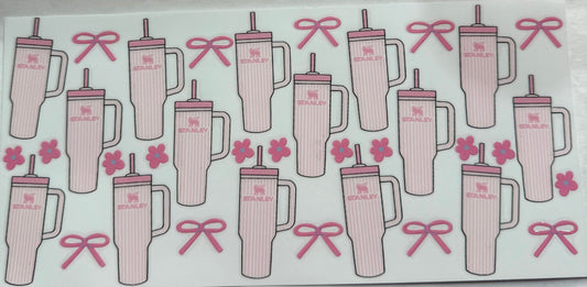 uvdtf  transfer wrap Stanley’s with bows and flowers