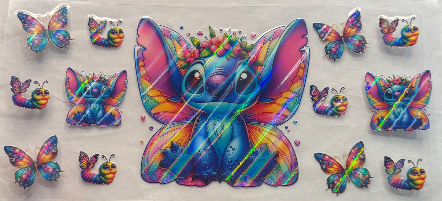 uvdtf  transfer wrap holo stitch butterfly