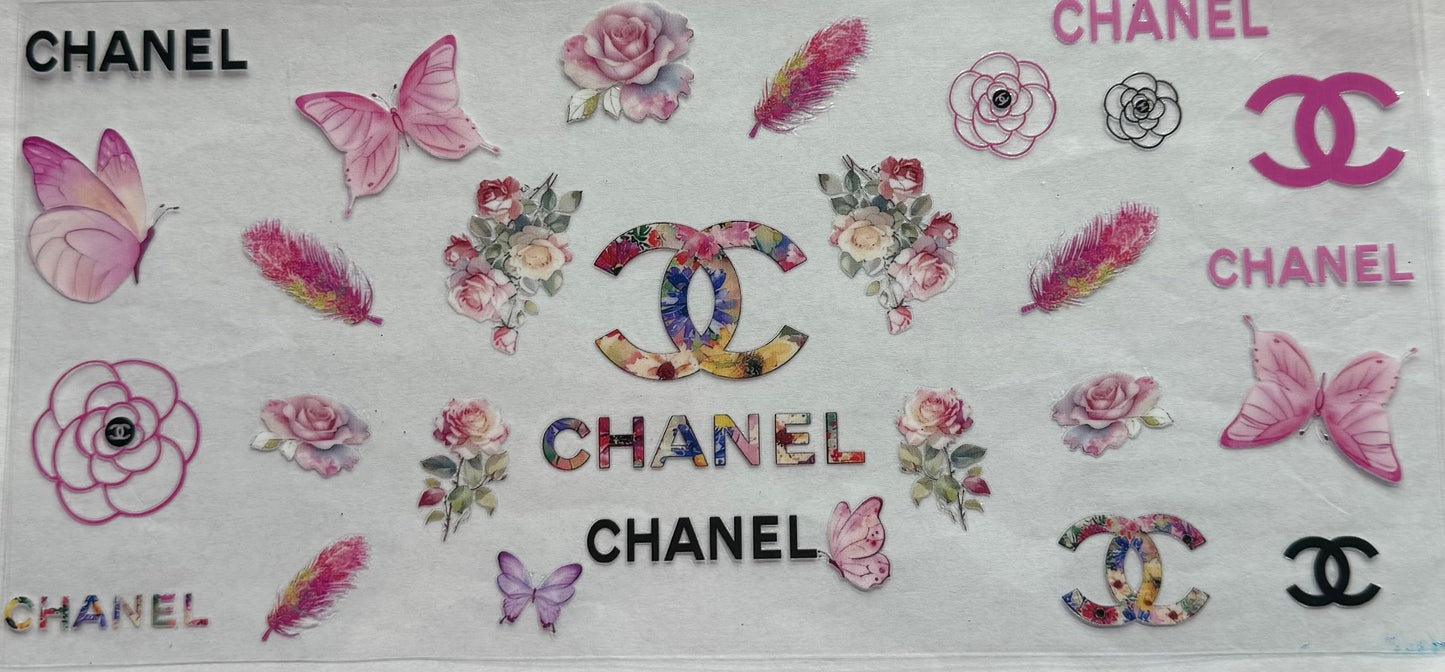 uvdtf  transfer wrap Chanel pink floral butterfly