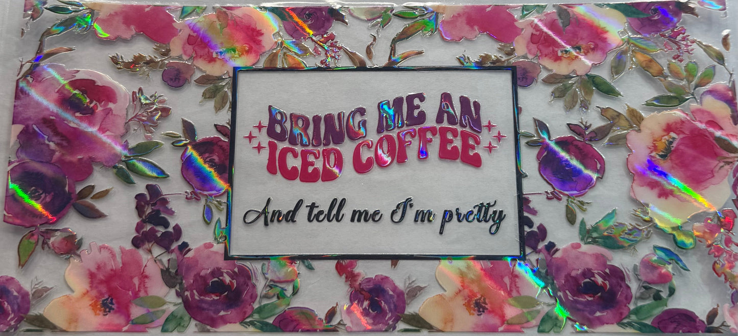 uvdtf  transfer wrap holo ice coffee floral