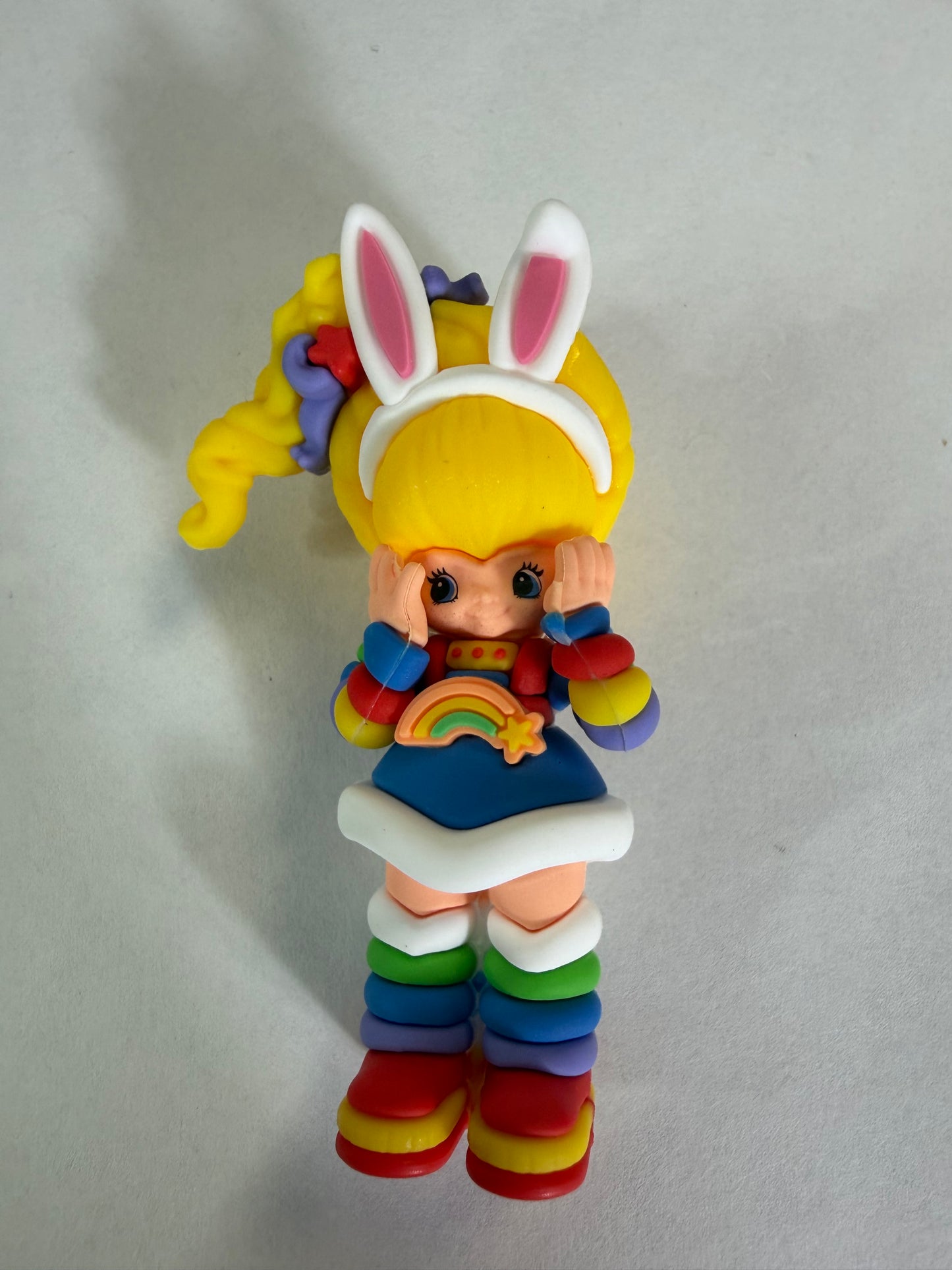Pen topper silicone Rainbow girl with bunny ears