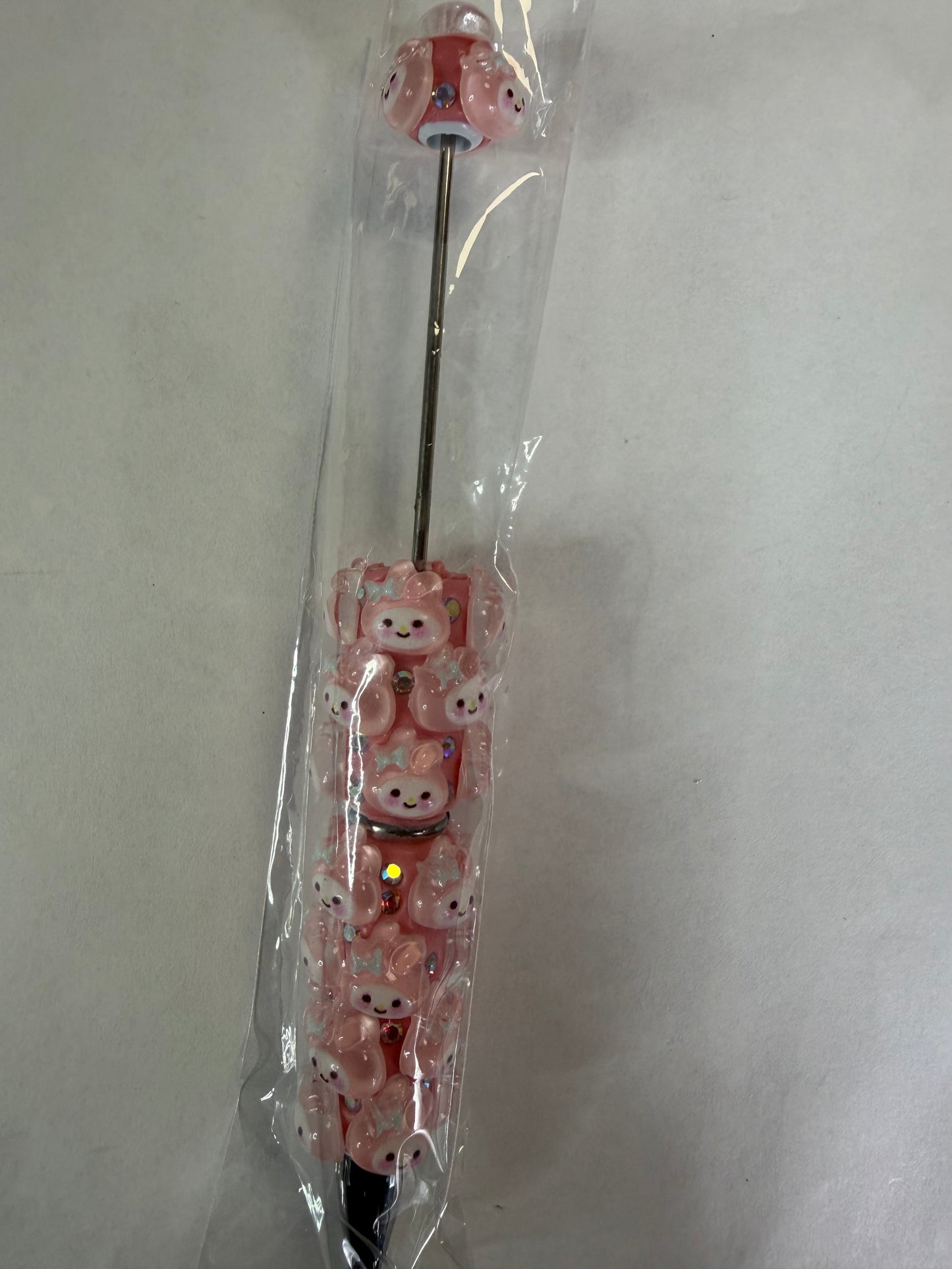Beadable pen just the pen Pink on pink melody head