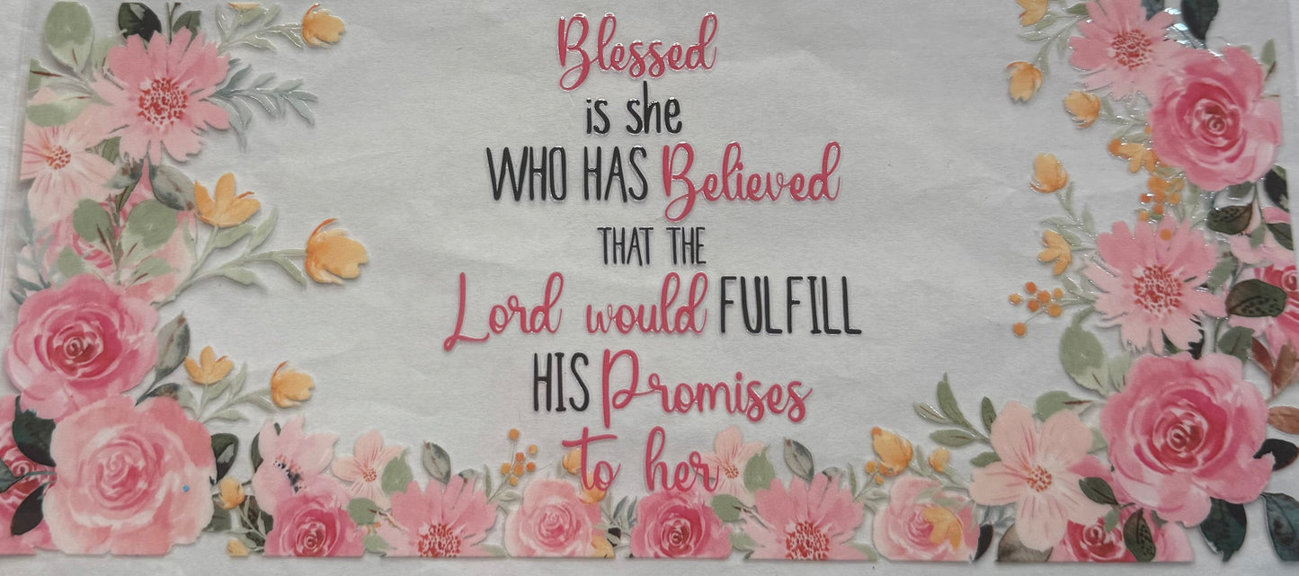 uvdtf  transfer wrap blessed faith floral
