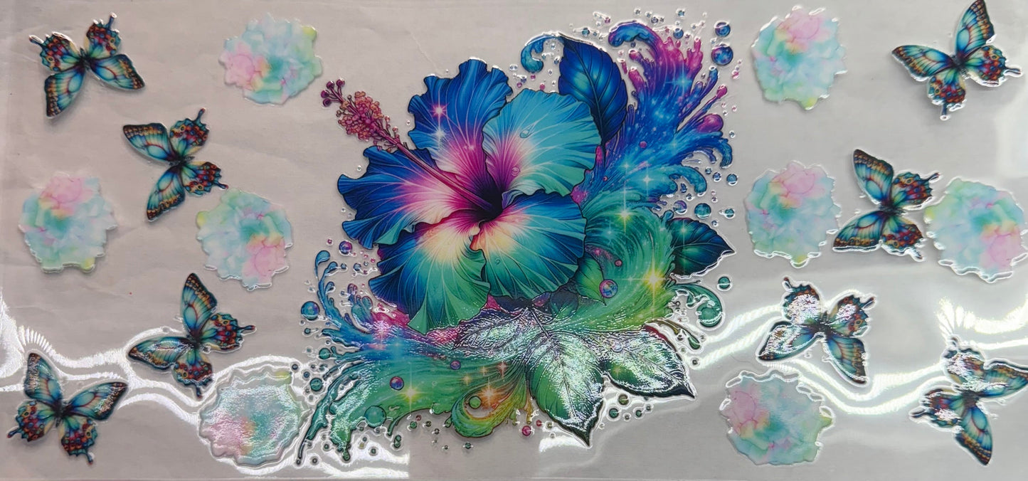 uvdtf  transfer wrap floral with butterfly