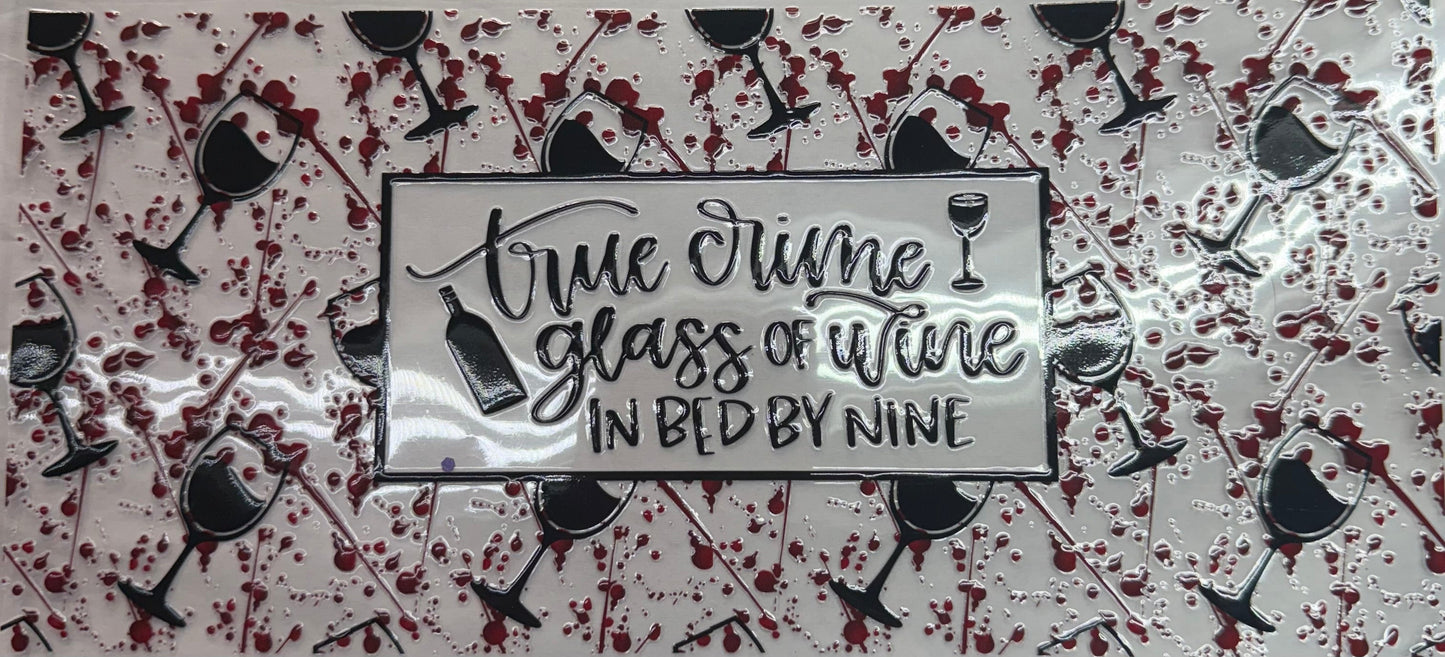 uvdtf  transfer wrap true crime glass of wine
