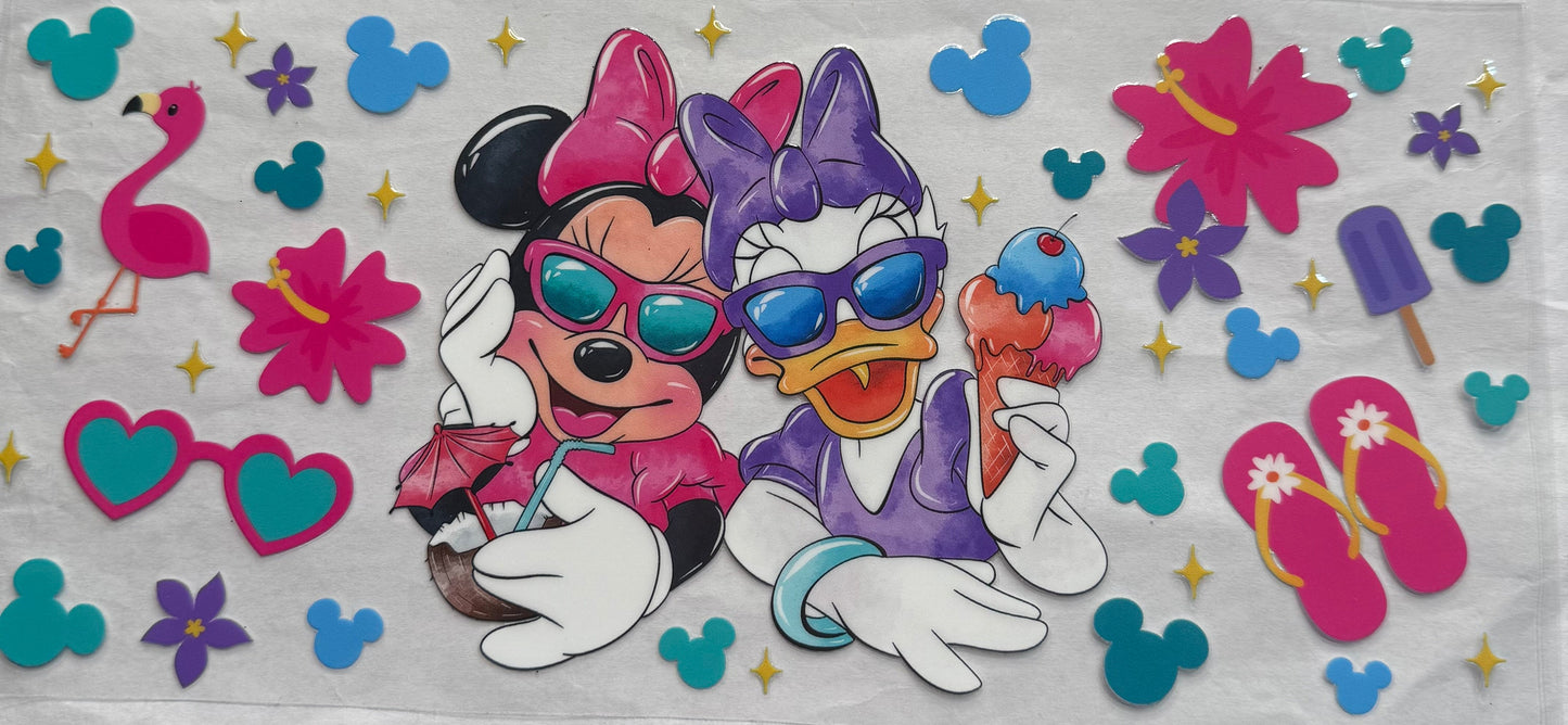 uvdtf  transfer wrap Minnie Mouse with Daisy Duck summer