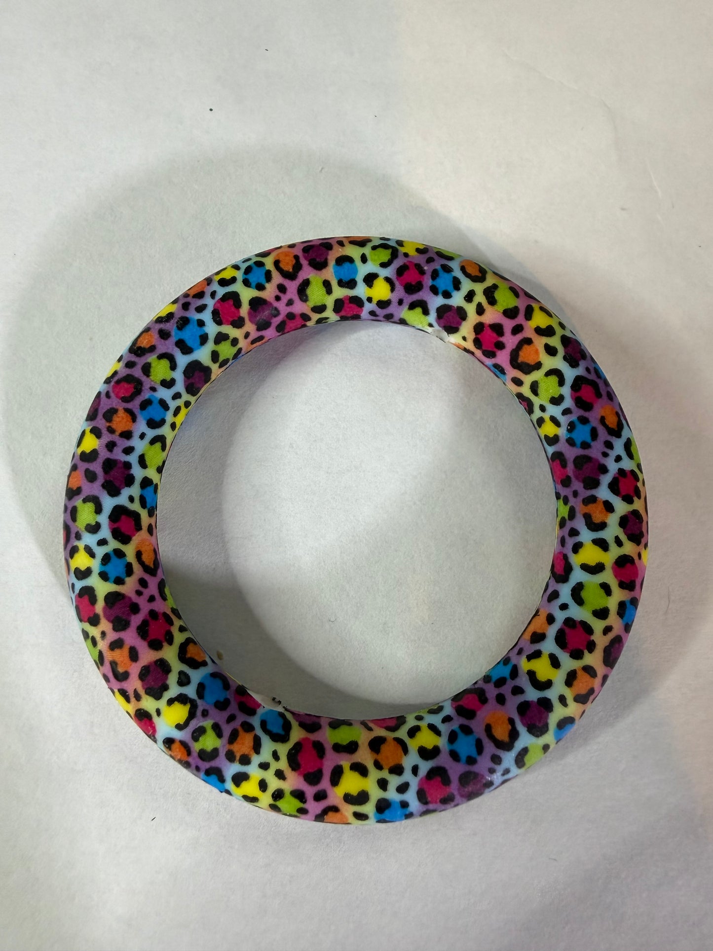 Car charm just the circle rainbow leopard