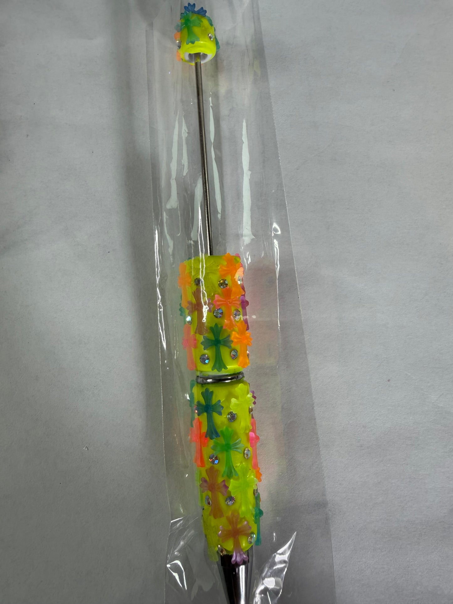 Beadable pen just the one Neon yellow crosses