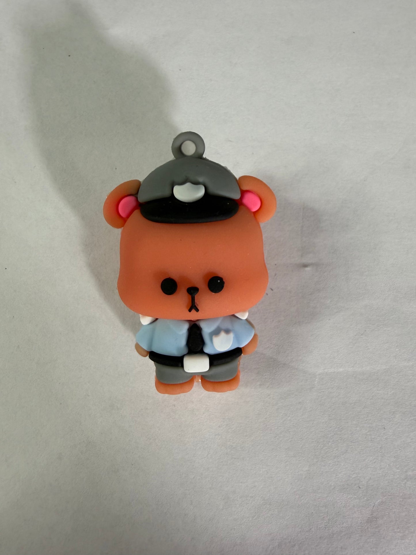 Pen topper silicone police bear