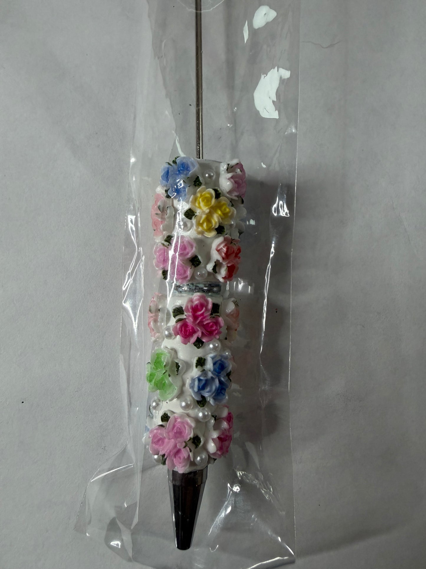 Beadable pen just the pen Colorful flowers