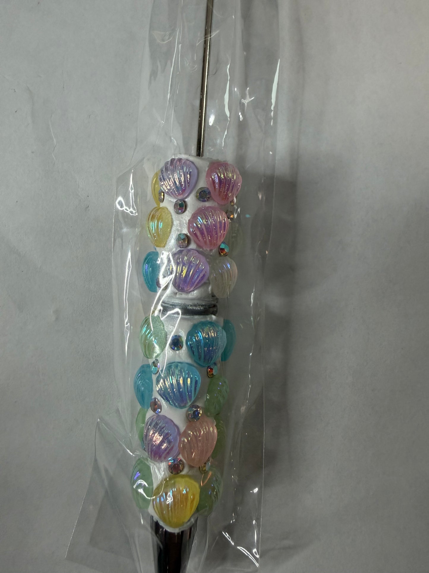 Beadable pen just the pen Multi color seashell