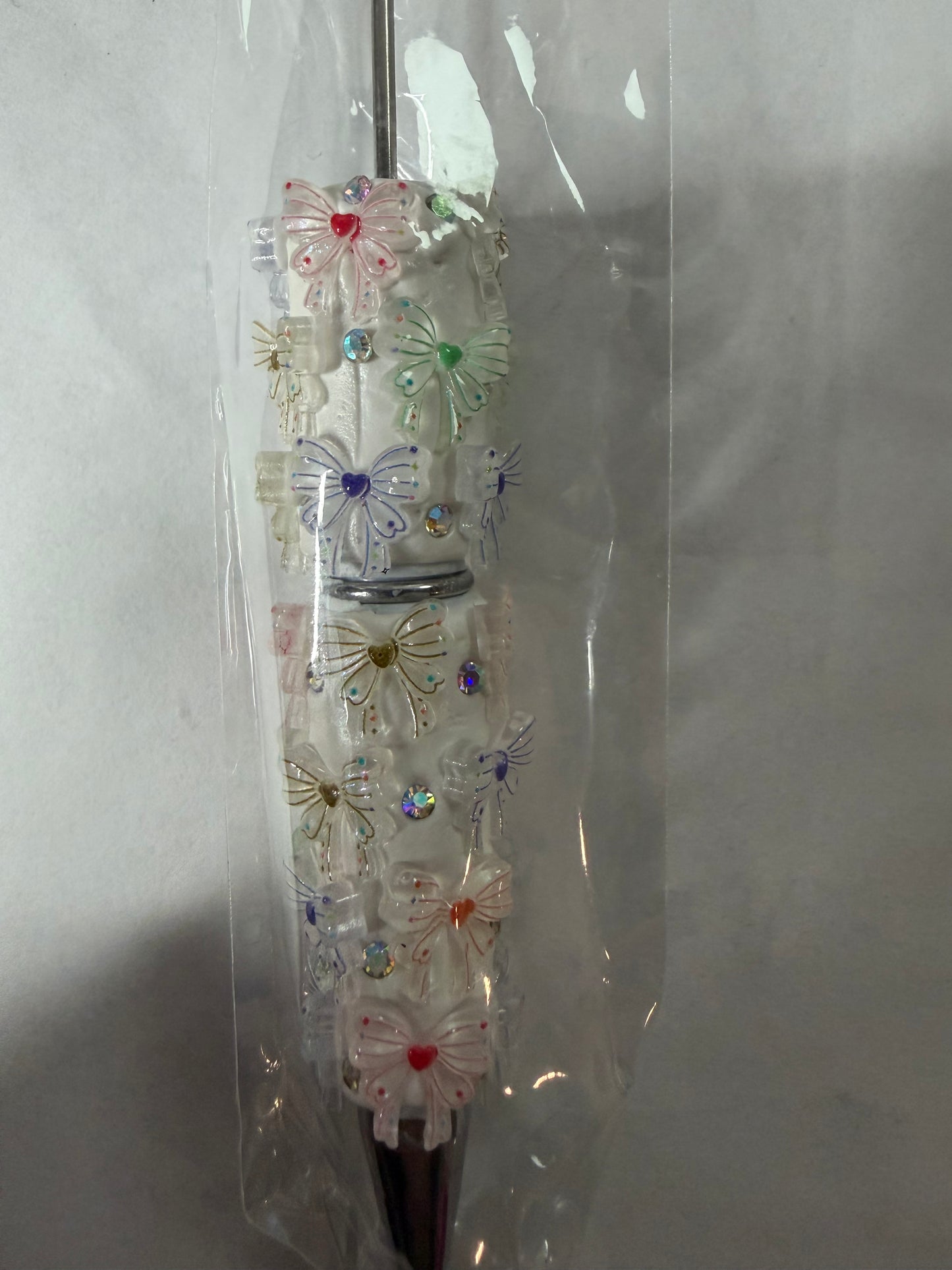 Beadable pen just the pen Multi color bow
