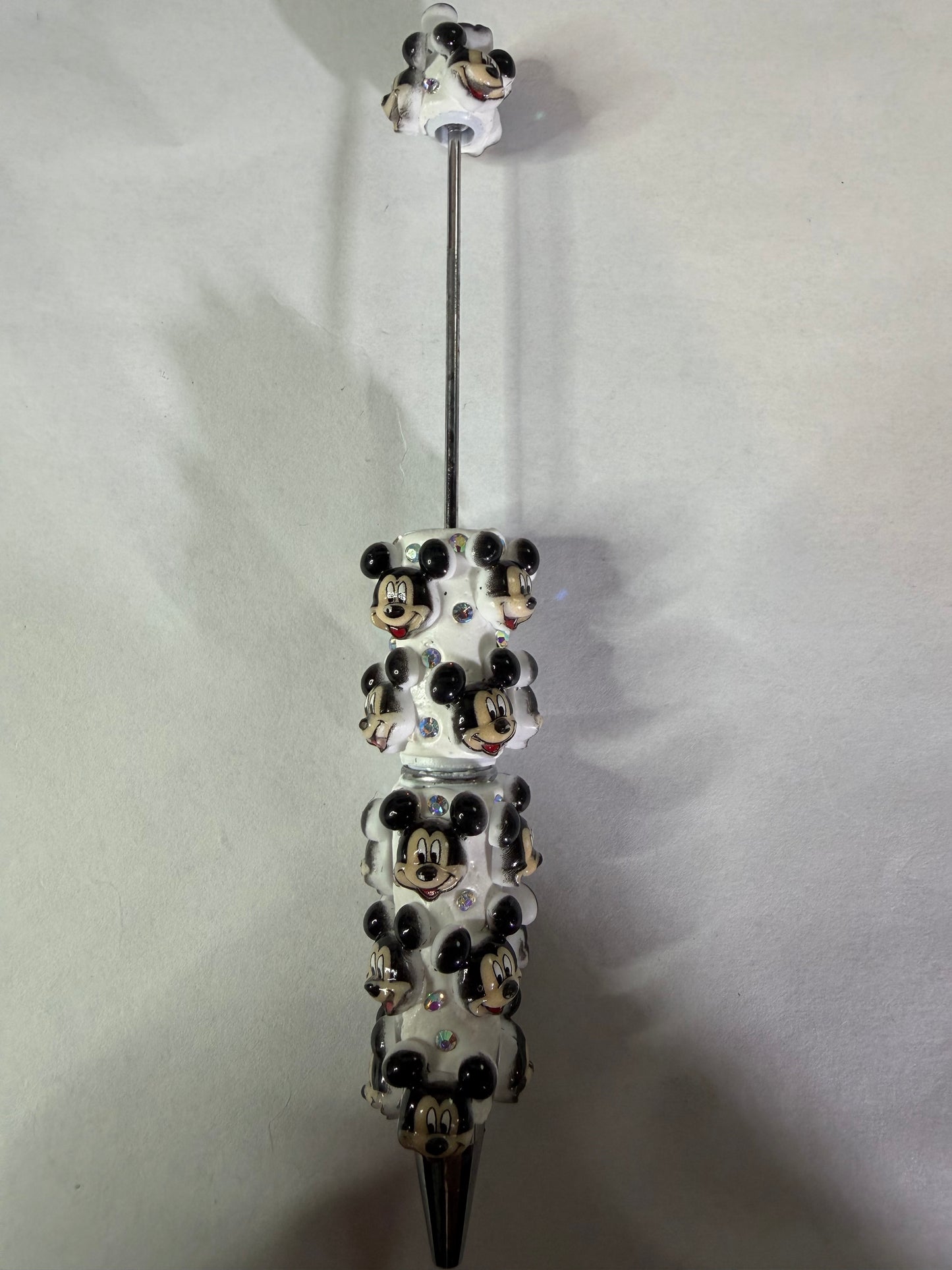 Beadable pen just the pen Black and white Mickey heads