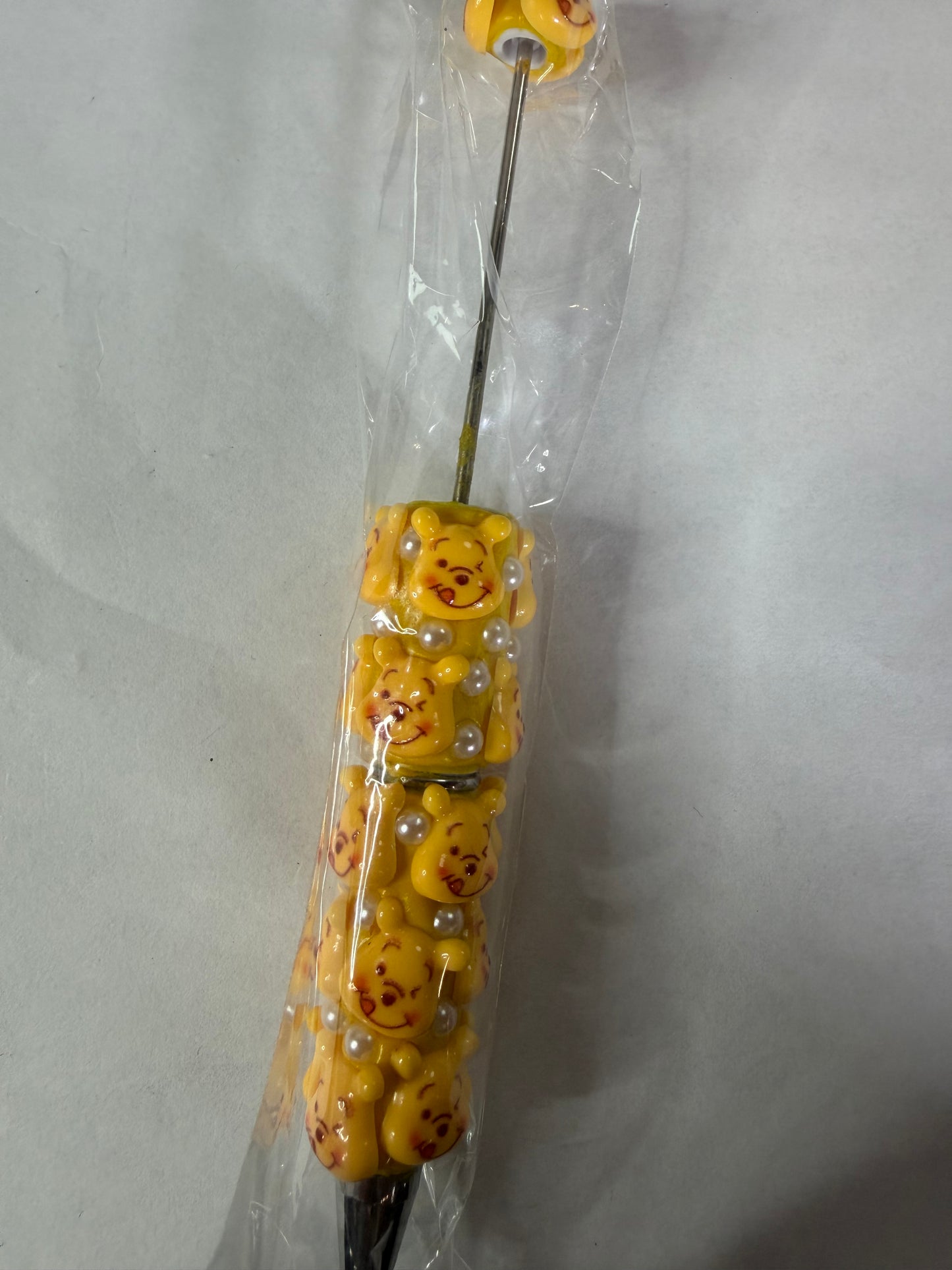 Beadable pen just the pen Yellow Pooh heads