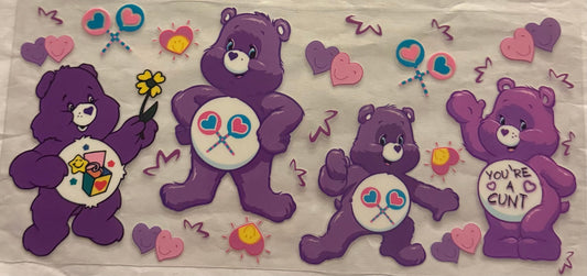 uvdtf  transfer wrap naughty purple carebear