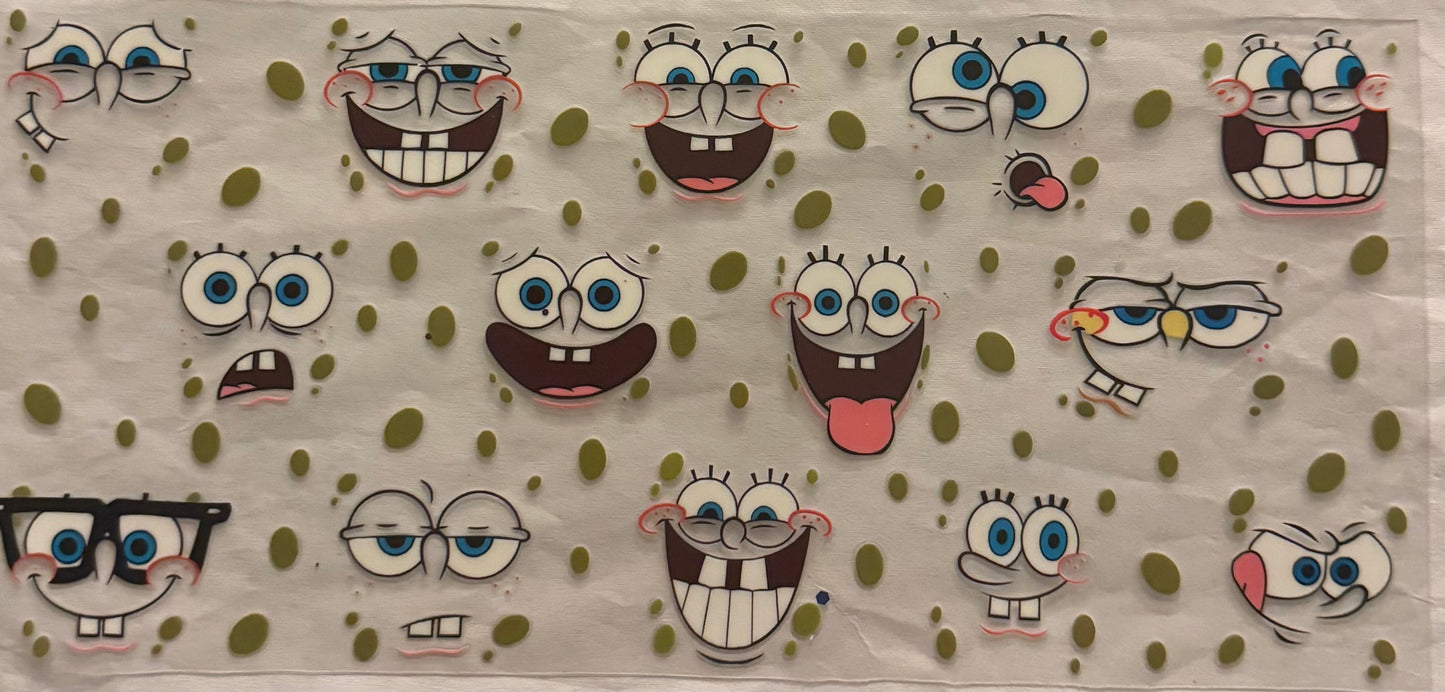 uvdtf  transfer wrap SpongeBob faces