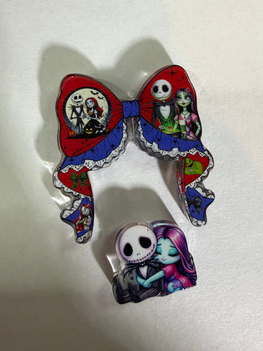 Acrylic focal 2 piece set  bowJack and sally