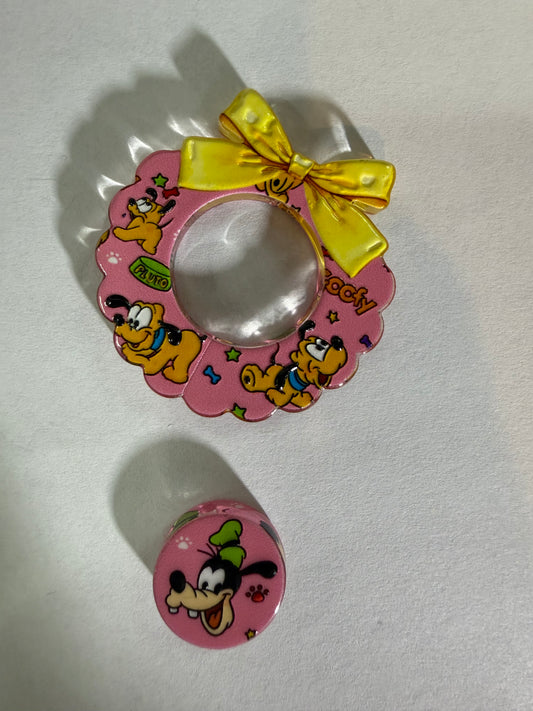 Acrylic focal 2 piece set Pluto and goofy