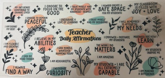 uvdtf  transfer wrap teacher affirmations