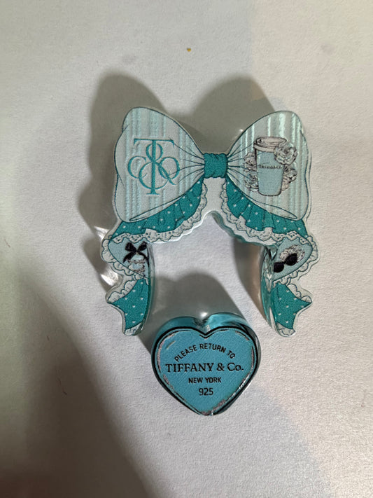 Acrylic focal 2 piece set Bow Tiffany