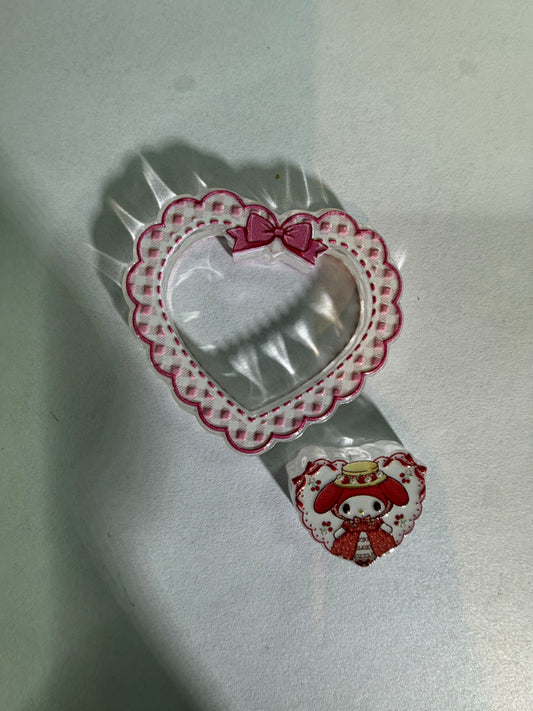 Acrylic focal heart 2 peices set melody