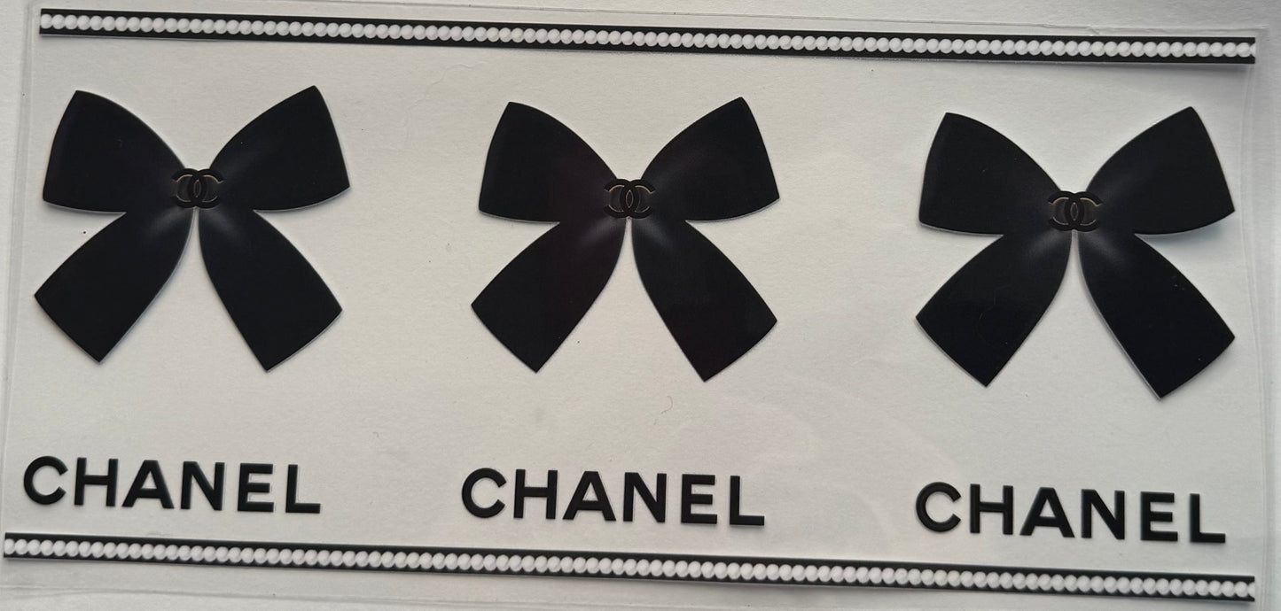 uvdtf  transfer wrap black Chanel with bows