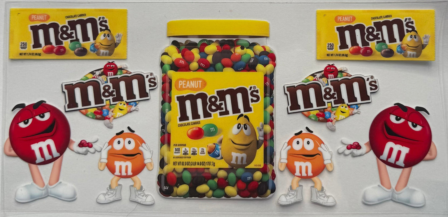 uvdtf  transfer wrap m&m candy with guys