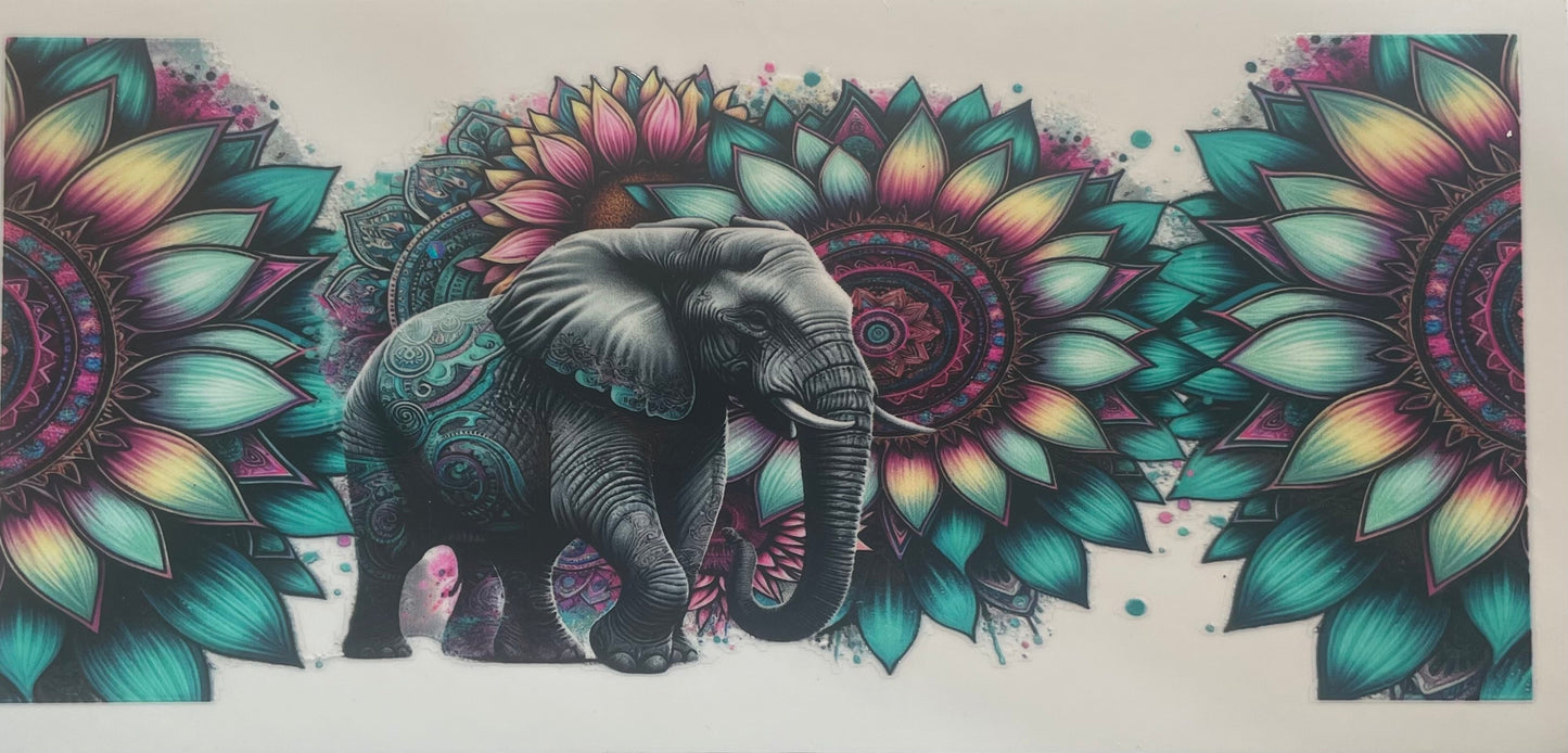 Cup wrap dtf elephant