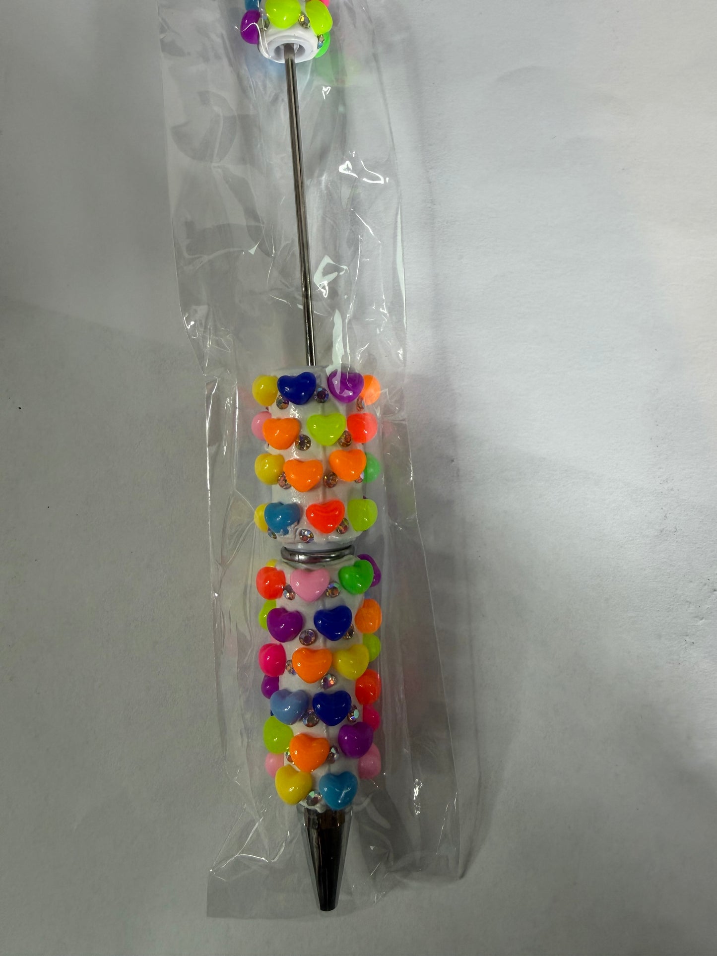 Beadable pen just the pen Neon smaller hearts