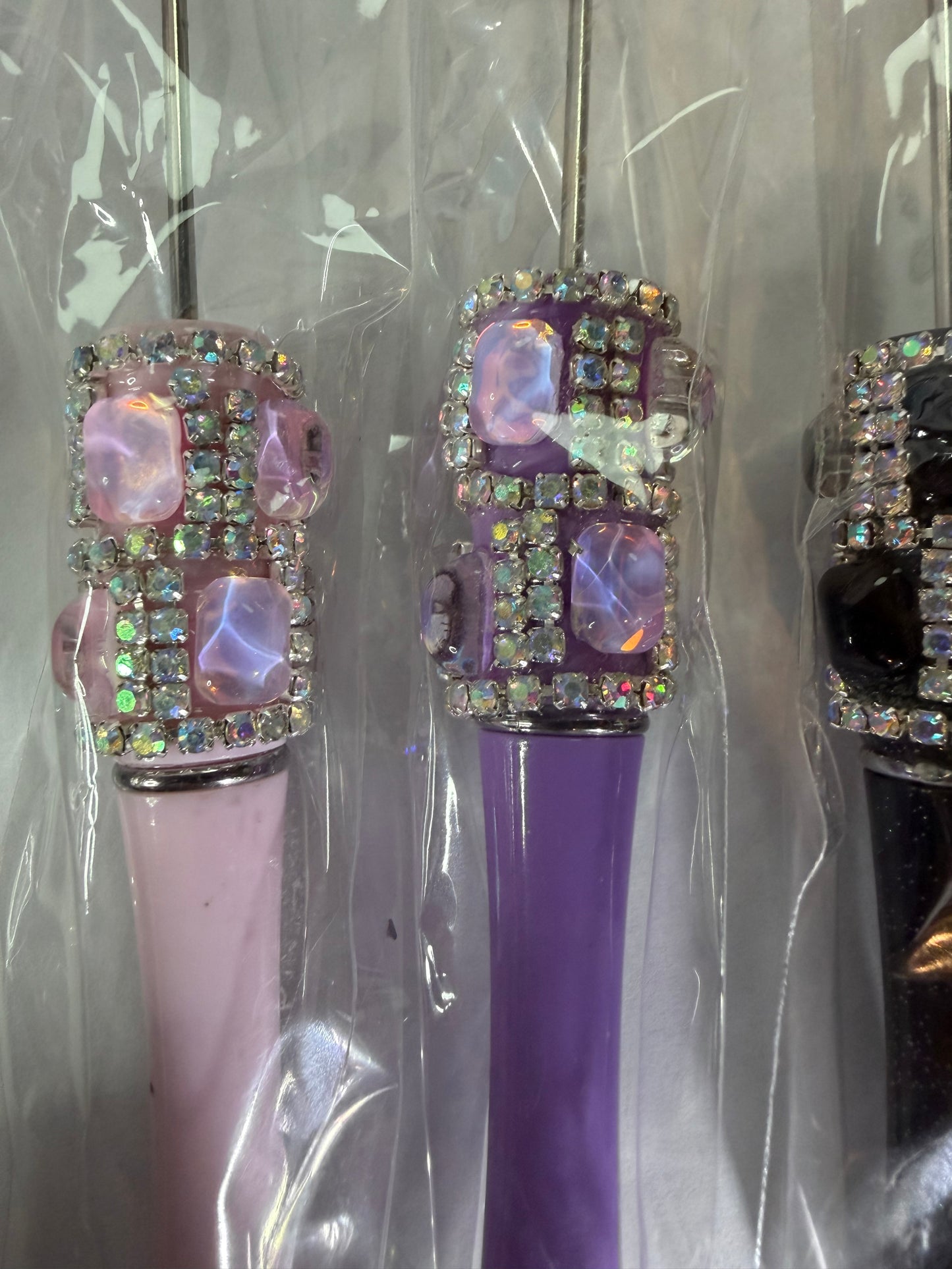 Beadable pen just the pen Half done jewels with rhinestone mystery