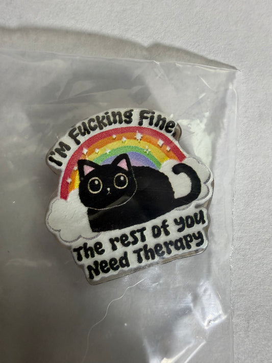 Acrylic focal Black cat I’m fine
