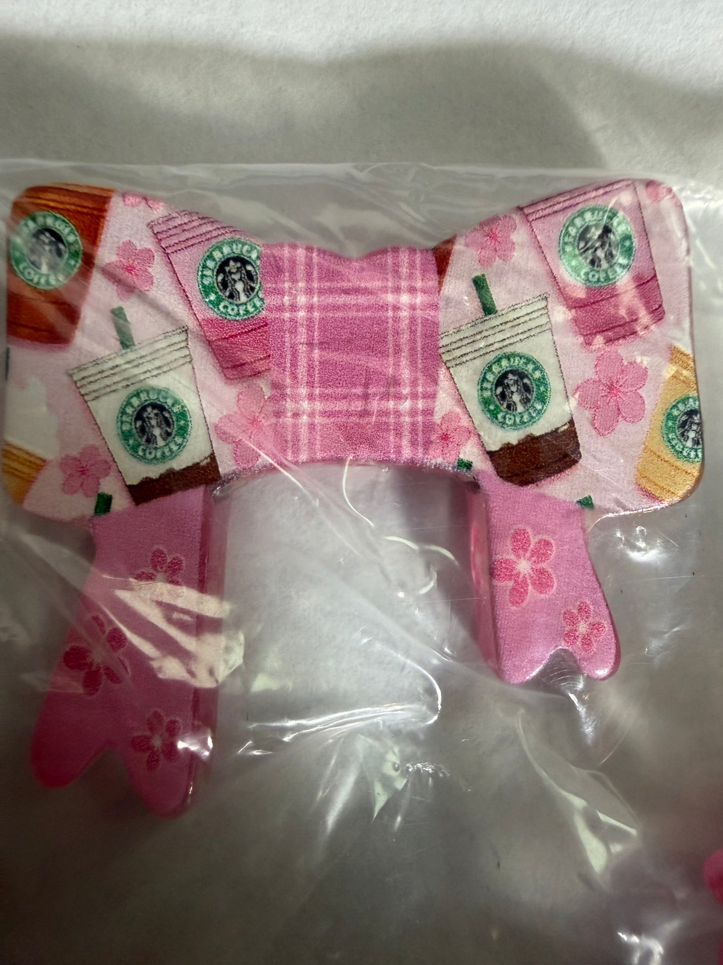 Acrylic focal Pink Starbucks bow