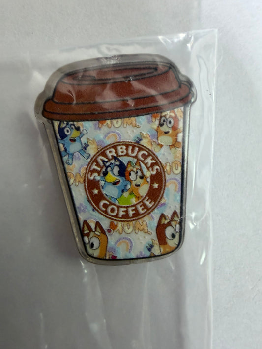 Acrylic focal Bluey Starbucks cups