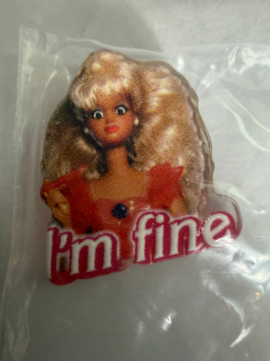 Acrylic focal crazy Barbie in fine